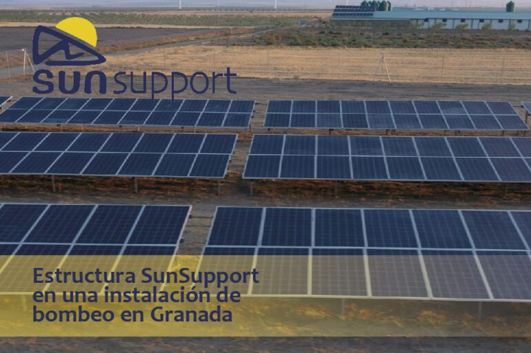 Estructura SunSupport en una instalación de bombeo en Granada