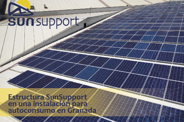Estructura SunSupport en una instalación fotovoltaica para autoconsumo en Granada