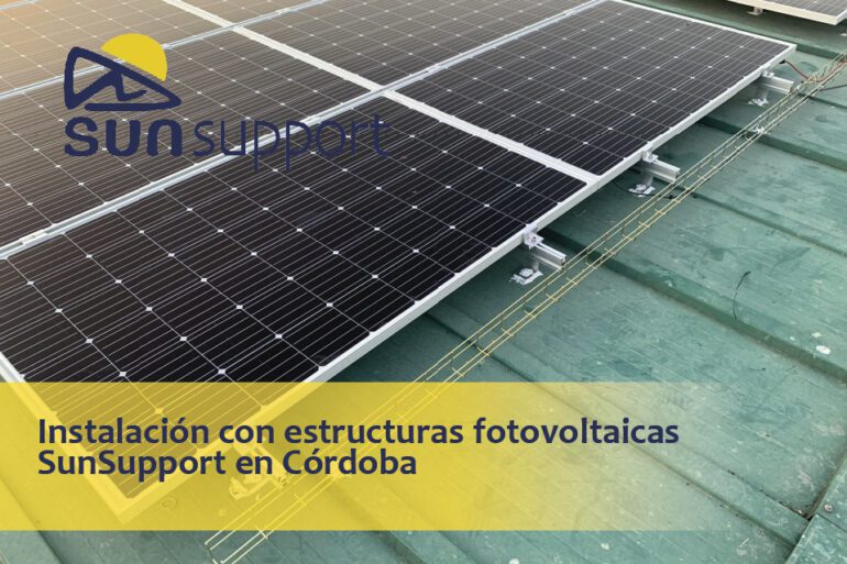 Instalación con estructuras fotovoltaicas SunSupport en Córdoba