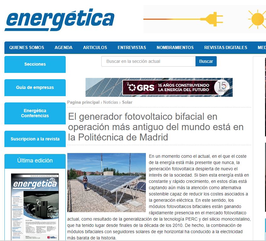 energética se hace eco del proyecto realizado por SunSupport