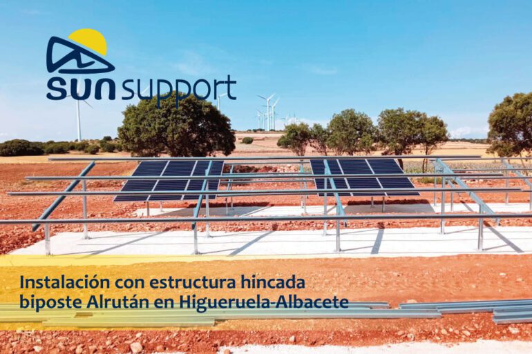 Instalación con estructura hincada biposte Alrután en Albacete