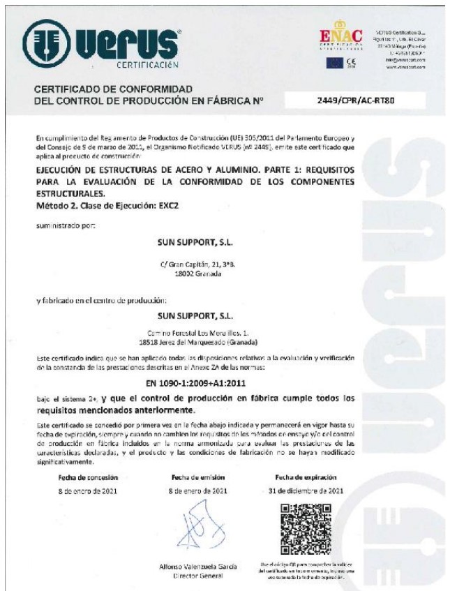 Certificado de calidad