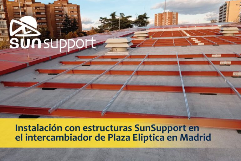 Instalación con estructuras SunSupport en el intercambiador de Plaza Eliptica en Madrid