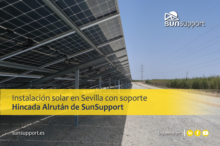 Instalación solar en Sevilla con soporte hincada Alrután de SunSupport2