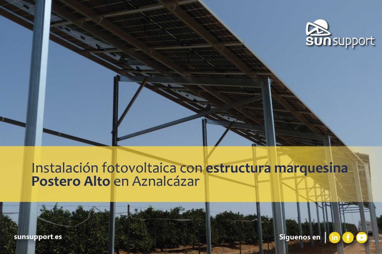 Instalación solar en Sevilla con estructura marquesina Postero Alto SunSupport