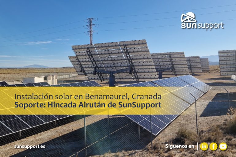 Instalación solar fotovoltaica en Benamaurel, Granada, con Soporte: Hincada Alrután de Sun Support